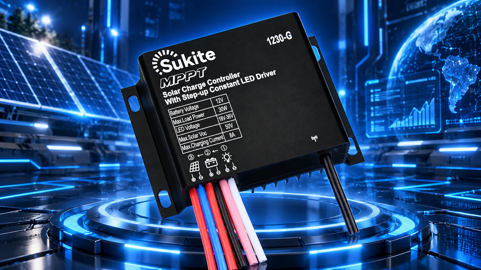 Sukite Launches 1230-G MPPT Solar Charge Controller: An All-in-One High-Efficiency Solution for LED Lighting