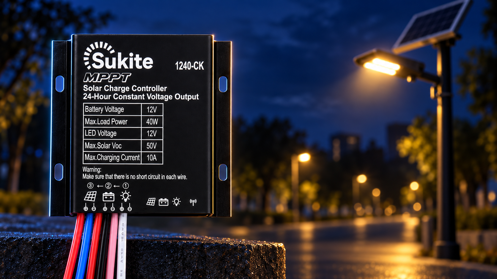 Sukite Launches 1240-CK MPPT Solar Charge Controller: 24-Hour Constant Voltage Output for Always-On Applications