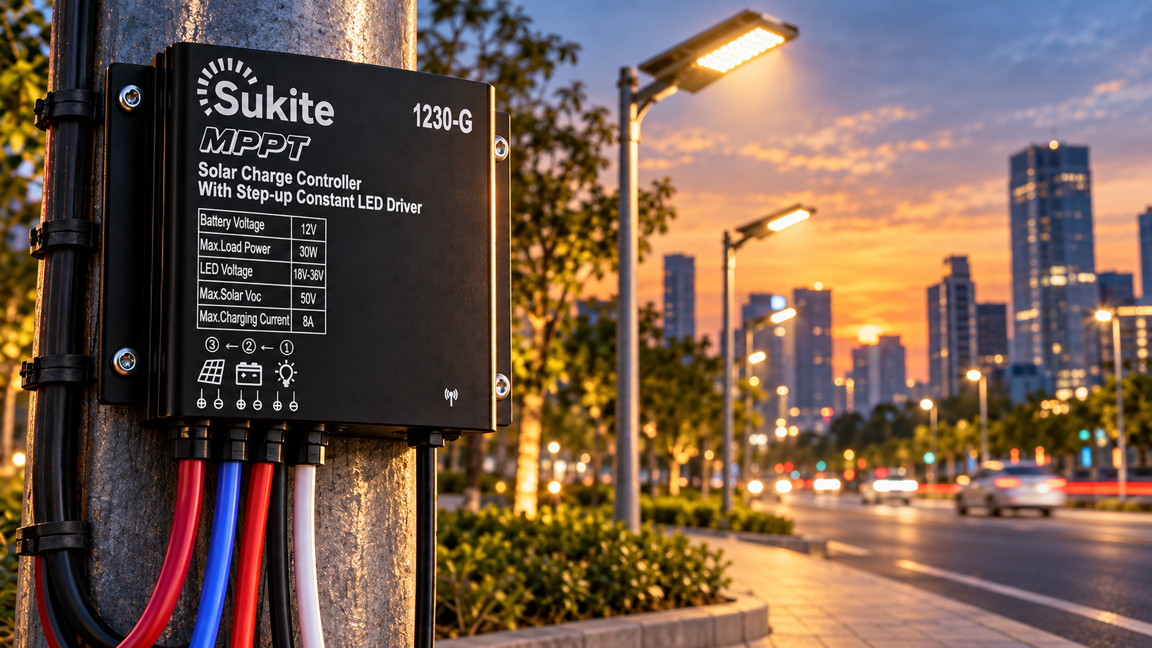 Sukite 2480-M MPPT Solar Charge Controller: 24V System-Optimized with 80W Load for Medium-Power Off-Grid Lighting