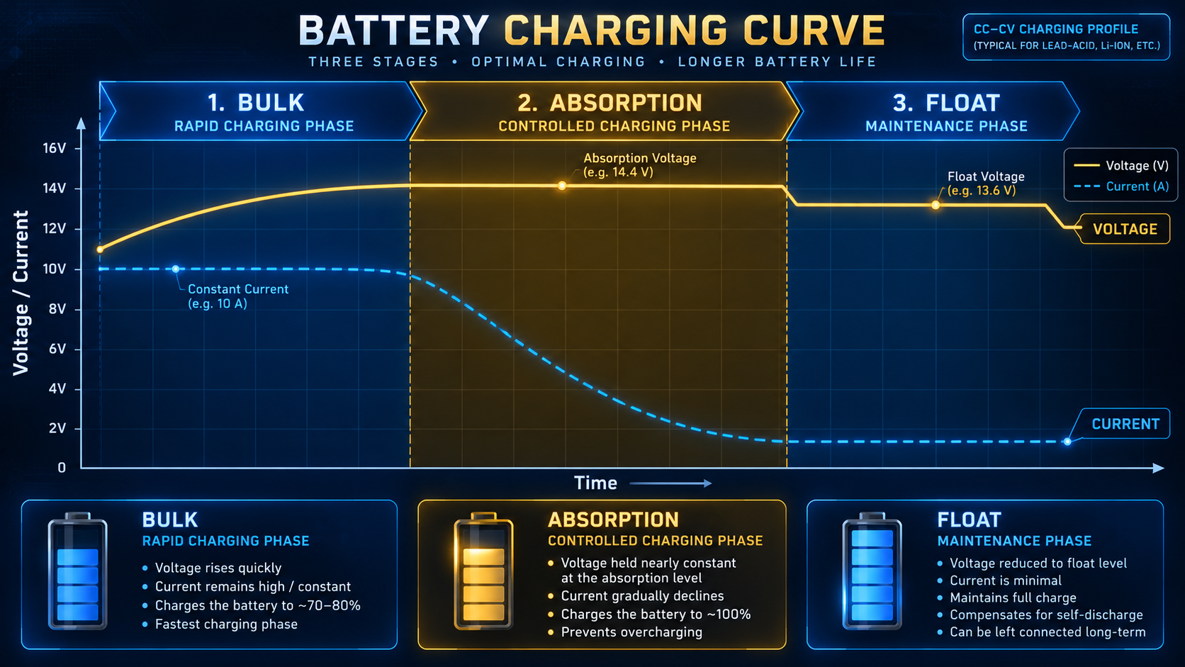 What Do “Float” and “Boost” Mean on Your Controller Screen? Understanding the Three Stages of Battery Charging