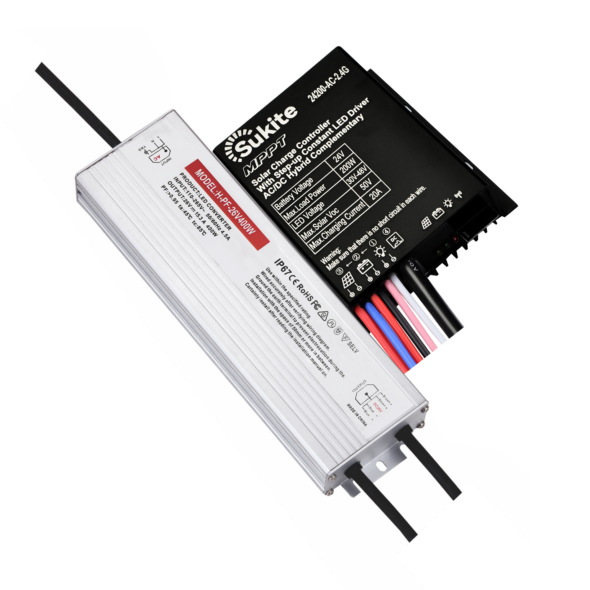 24V 20A  MPPT Solar Charge Controller AC