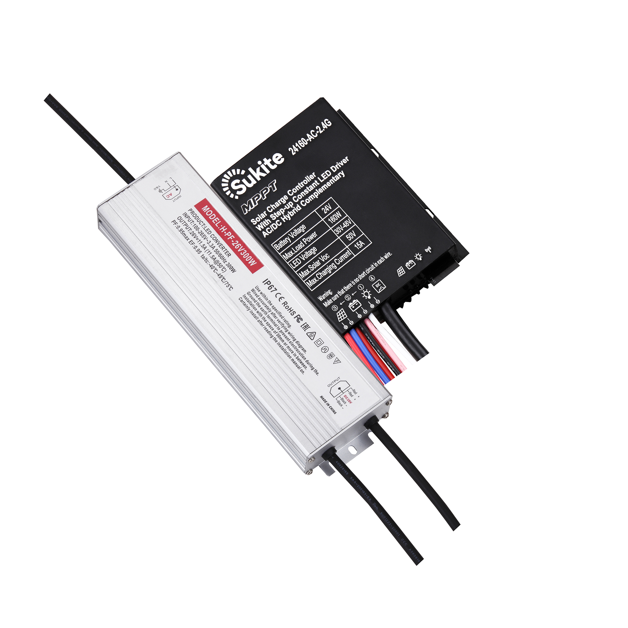 24V 15A  MPPT Solar Charge Controller AC